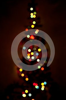 Defocused Christmas Tree Lights Background