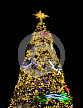 Defocused ligths of Christmas tree