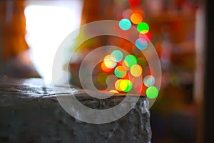 Defocused ligths of Christmas tree