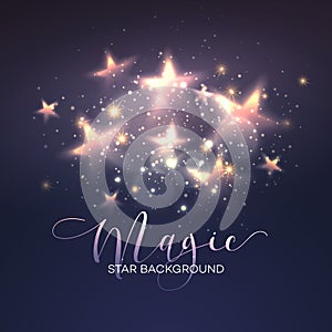 Defocused magic star background. Vector photo