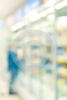 Defocused shopper at pharmacy store