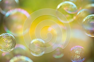 Defocused soap bubbles