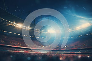 Defocused stadium night background. Generate Ai