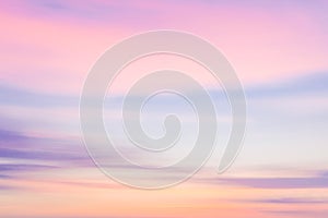 Defocused sunset sky natural background with blurred panning mot