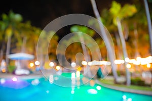 Defocused  Tropical hotel resort swimming pool blur