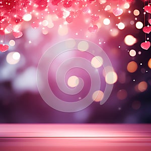 Defocused Vintage Lights in Red and Pink for Valentine\'s Day
