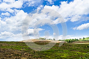 Deforestation on the mountain for agricultural, causing global warming and degrading forests.