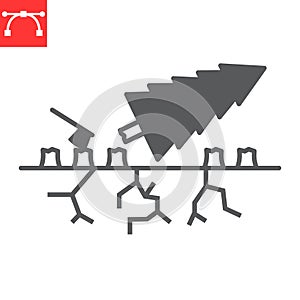 Deforestation glyph icon