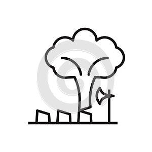 Deforestation Icon - Cut Tree Icon
