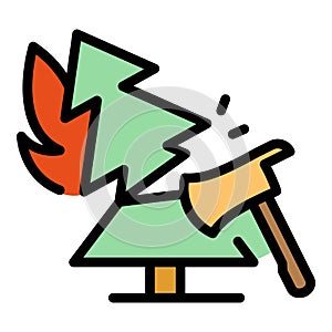 Deforestation icon vector flat