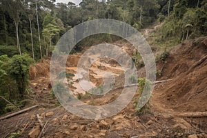 deforestation leads to erosion and mudslides in the forest