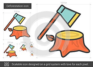 Deforestation line icon.