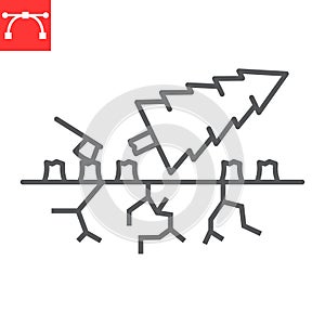 Deforestation line icon