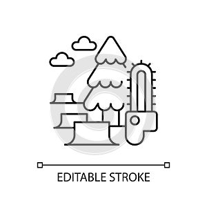 Deforestation linear icon