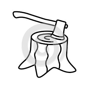 Deforestation linear icon