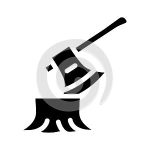 Deforestation problem glyph icon vector symbol illustration