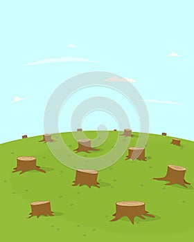 Deforestation vector illustration
