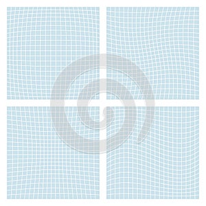 Deformation grid. Set of four spatial forms - convex, concave,