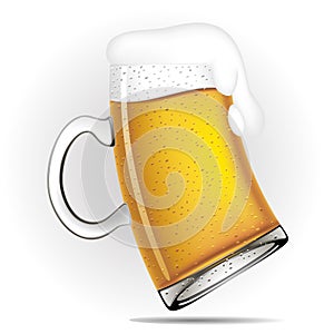 Deformed glass beer mug