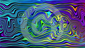 Deformed multicolored lines cast shadows and randomly reshape, creating a mesmerizing hypnotic video
