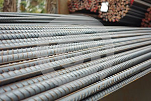 Deformed steel bars photo