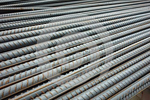 Deformed steel bars photo