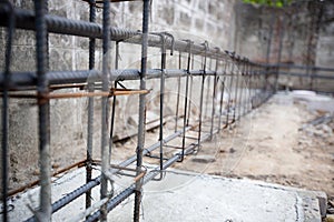 Deformed steel bars frame for beam