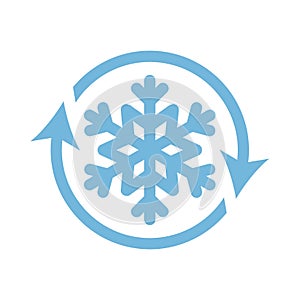 Defrost with snowflake and circle arrow