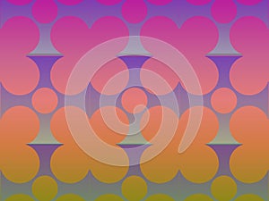 Degraded color background with a pattern of several circular shapes and straight and curved lines going in four directions