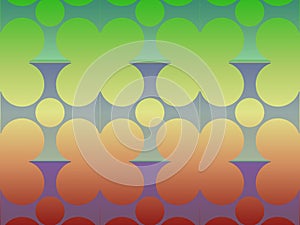 Degraded color background with a pattern of several circular shapes and straight and curved lines going in four directions