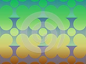 Degraded color background with a pattern of several circular shapes and straight and curved lines going in four directions