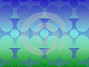 Degraded color background with a pattern of several circular shapes and straight and curved lines going in four directions