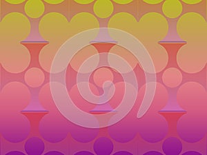 Degraded color background with a pattern of several circular shapes and straight and curved lines going in four directions