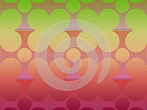 Degraded color background with a pattern of several circular shapes and straight and curved lines going in four directions