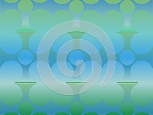 Degraded color background with a pattern of several circular shapes and straight and curved lines going in four directions