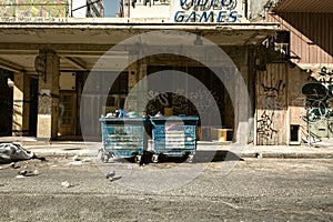 Degraded and dirty area in Athens, Greece. photo