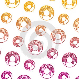 Degraded line delicious donut sweet pastry background