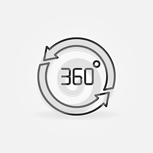 360 degree arrows vector outline concept icon