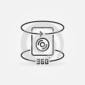 360-degree Camera linear vector concept simple icon