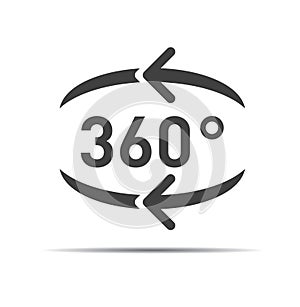 360 degree circular rotation. Vector arrows. Refresh and reload icon
