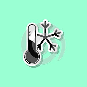 Degree of cooling sticker style icon. Simple thin line, outline, glyph, flat vector of wash icons for ui and ux, website or mobile