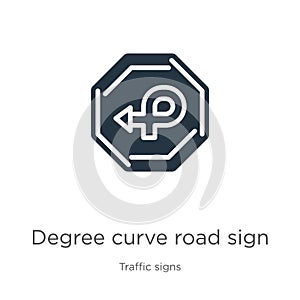 Degree curve road sign icon vector. Trendy flat degree curve road sign icon from traffic signs collection isolated on white