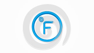 degree Fahrenheit realistic icon. 3d line vector illustration. Top view