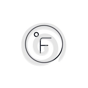 Degree Fahrenheit thin line icon. Linear vector symbol