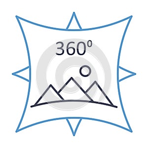360 degree image Flat inside vector icon which can easily modify or edit photo