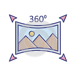 360 degree image  Flat inside vector icon which can easily modify or edit