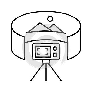 360 degree Line Style vector icon which can easily modify or edit