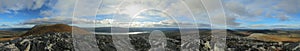 360 Degree panorama on a subpeak of the mountain Hovaerken in Sweden photo
