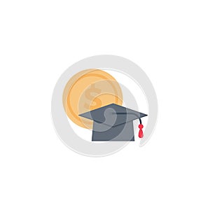 Degree vector flat colour icon