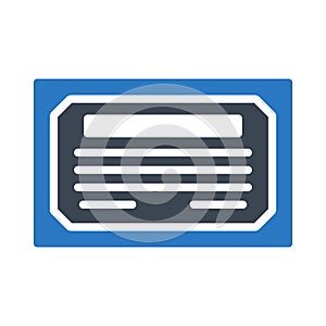Degree glyph colour vector icon